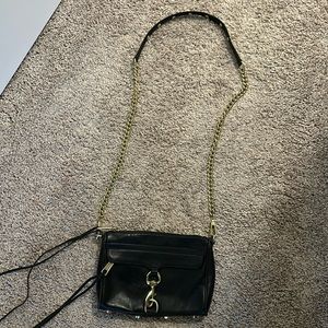 Rebecca Minkoff Black Small Crossbody Bag Ladies Leather Gold Hardware